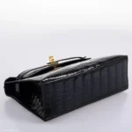 Hermès Rare Collectible 2019 Kelly Pochette Black Shiny Alligator Mississippiensis JPG Gold Hardware