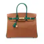 Hermès HSS 2020 Custom Birkin 35 Gold And Malachite Epsom Gold Hardware