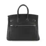 Hermès Rare Collectible Birkin 25 Black Volupt Rock Handbag Silver Hardware