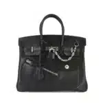 Hermès Rare Collectible Birkin 25 Black Volupt Rock Handbag Silver Hardware