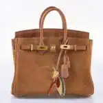 Hermès Rare Collectible Birkin 25 Gold Suede & Swift Grizzly Gold Hardware