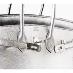 Hermès Rare Collectible Birkin 25 Metallic Silver Chevre Palladium Hardware