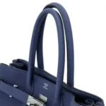 Hermès Rare Collectible Birkin 30 Blue Sapphire Togo, Swift, & Canvas 3 In 1 Handbag Palladium Hardware