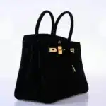 Hermès Rare Collectible Birkin 35 Black Veau Velours Suede Gold Hardware