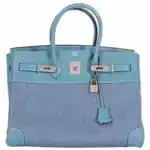 Hermès HSS Birkin 35 Blue Denim & Blue Jean Epsom Contrast Stitching Palladium Hardware