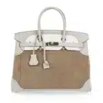 Hermès Rare Collectible Birkin 35 Ghillies Gris Perle/Gris Caillou/Blanc Grizzly Evercolor Palladium Hardware