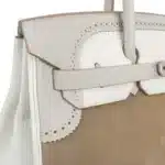 Hermès Rare Collectible Birkin 35 Ghillies Gris Perle/Gris Caillou/Blanc Grizzly Evercolor Palladium Hardware