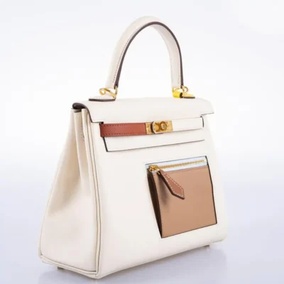 Hermès Rare Collectible Kelly 25 Nata Swift Colormatic Gold Hardware