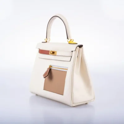 Hermès Rare Collectible Kelly 25 Nata Swift Colormatic Gold Hardware