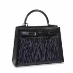 Hermès Rare Collectible Kelly 28 Sellier Black And So Black Feathers & Box Calfskin Black PVD Hardware