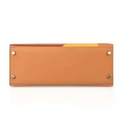 Hermès Rare Collectible Kelly 28 Sellier Toffee/Jaune Ambre/Fauve Box Calfskin Palladium Hardware