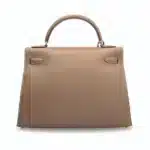 Hermès Rare Collectible Kelly 32 Sellier Multicolor Étoupe Feather Embroidery & Swift Mosaïque Palladium Hardware Replica Quality