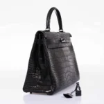 Hermès Rare Collectible Kelly 35 SO Black Matte Alligator Mississippiensis Black Hardware