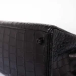 Hermès Rare Collectible Kelly 35 SO Black Matte Alligator Mississippiensis Black Hardware