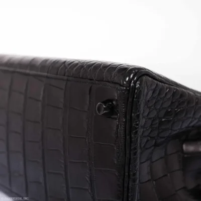 Hermès Rare Collectible Kelly 35 SO Black Matte Alligator Mississippiensis Black Hardware