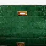 Hermès Rare Collectible Kelly Pochette Cactus Shiny Alligator Mississippiensis JPG Gold Hardware