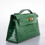 Hermès Rare Collectible Kelly Pochette Cactus Shiny Alligator Mississippiensis JPG Gold Hardware