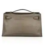 Hermès Rare Collectible Kelly Pochette Metallic Bronze Chevre Palladium Hardware