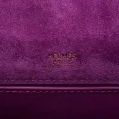 Hermès Rare Collectible Kelly Pochette Violet Purple Doblis Suede Gold Hardware