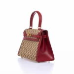 Hermès Rare Collectible Mini Kelly 20 Rouge Vif Box Calf & Owl Print Silk Gold Hardware