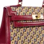 Hermès Rare Collectible Mini Kelly 20 Rouge Vif Box Calf & Owl Print Silk Gold Hardware