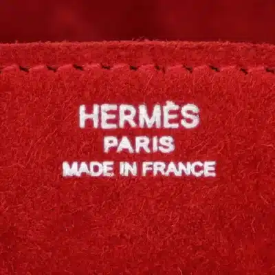 Hermès Vintage Birkin 25 Rouge Vif Doblis Suede Palladium Hardware