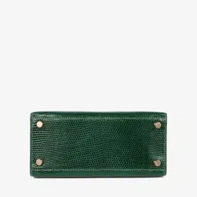 Hermès Vintage Mini Kelly 20 Sellier Vert Moyen Niloticus Lizard Gold Hardware