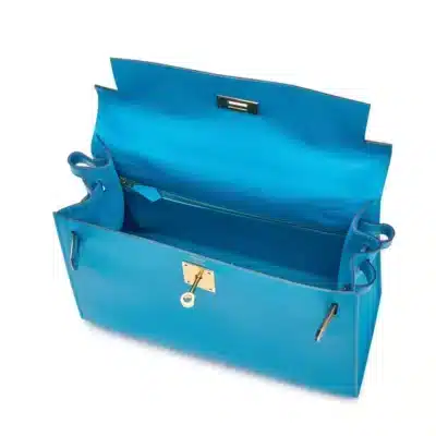 Hermès 2021 Kelly 28 Sellier Bleu Frida Madame Gold Hardware